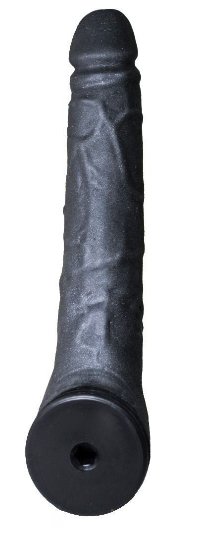 Чёрная фаллическая насадка BLACK BENT 3 - 18 см.