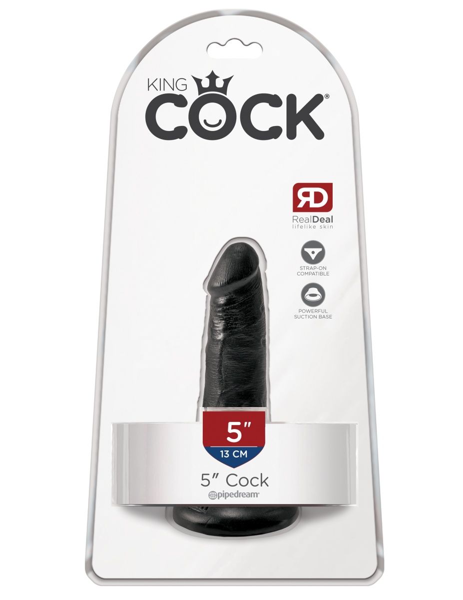 Черный анальный фаллоимитатор на присоске 5  Cock - 14 см.