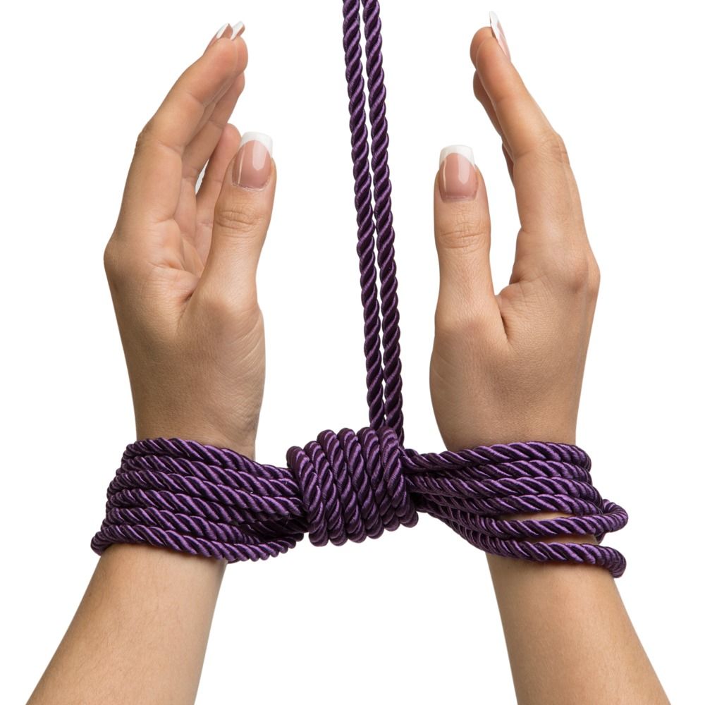 Фиолетовая веревка для связывания Want to Play? 10m Silky Rope - 10 м.