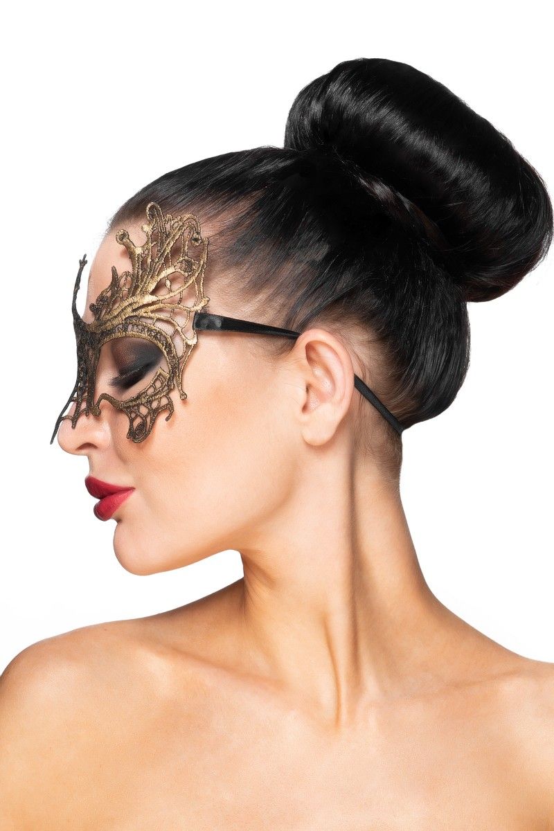 Золотистая карнавальная маска  Селена